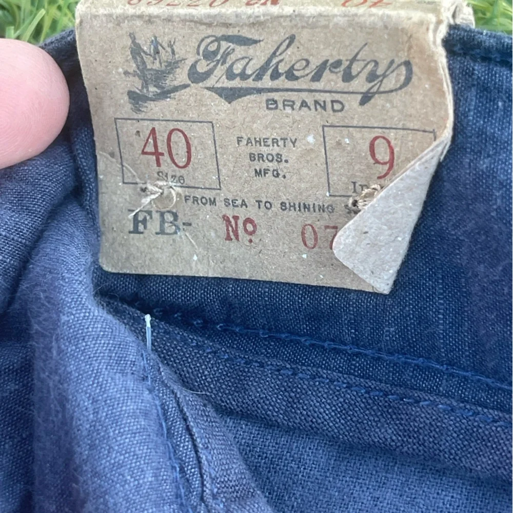 Faherty Malibu Shorts Mens Lightweight Linen Blend Navy Chinos